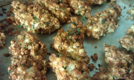 Chicken strips, hot from the oven photo